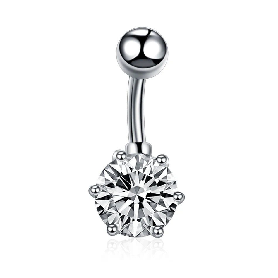 1PC Stainless Steel Belly Button Piercing Body Jewelry Women Cubic Zirconia Drop Dangle Earring Navel Piercing ombligo