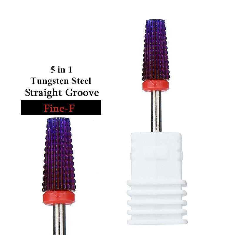 1pcs Tungsten Carbide Nail Drill Bit Electric Manicure Drill Machine Replacement Gringing Heads for Acrylic Gel Polishing Remove