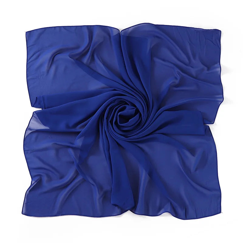 90*90CM Headwrap Heavy Chiffon Square Scarf Muslim Hijabs Women Underscarf Fashion Casual Plain Color Hijab
