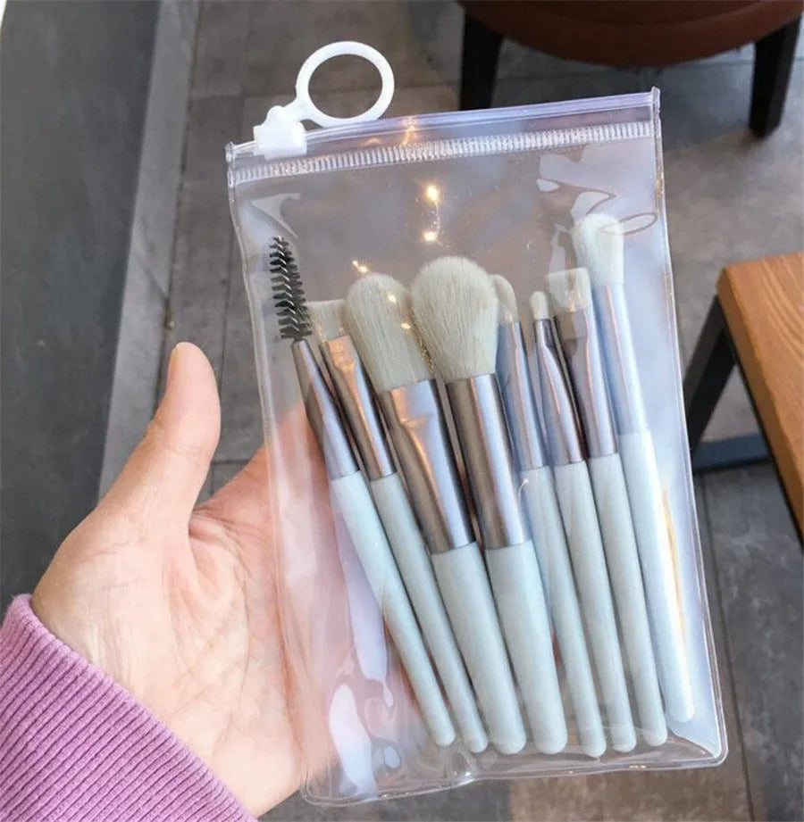 13/8PCS Makeup Brushes Pro Green Brush Set Powder Eyeshadow Blending Eyeliner Eyelash Eyebrow Make Up Beauty Cosmestic Brushes Viralgem Store