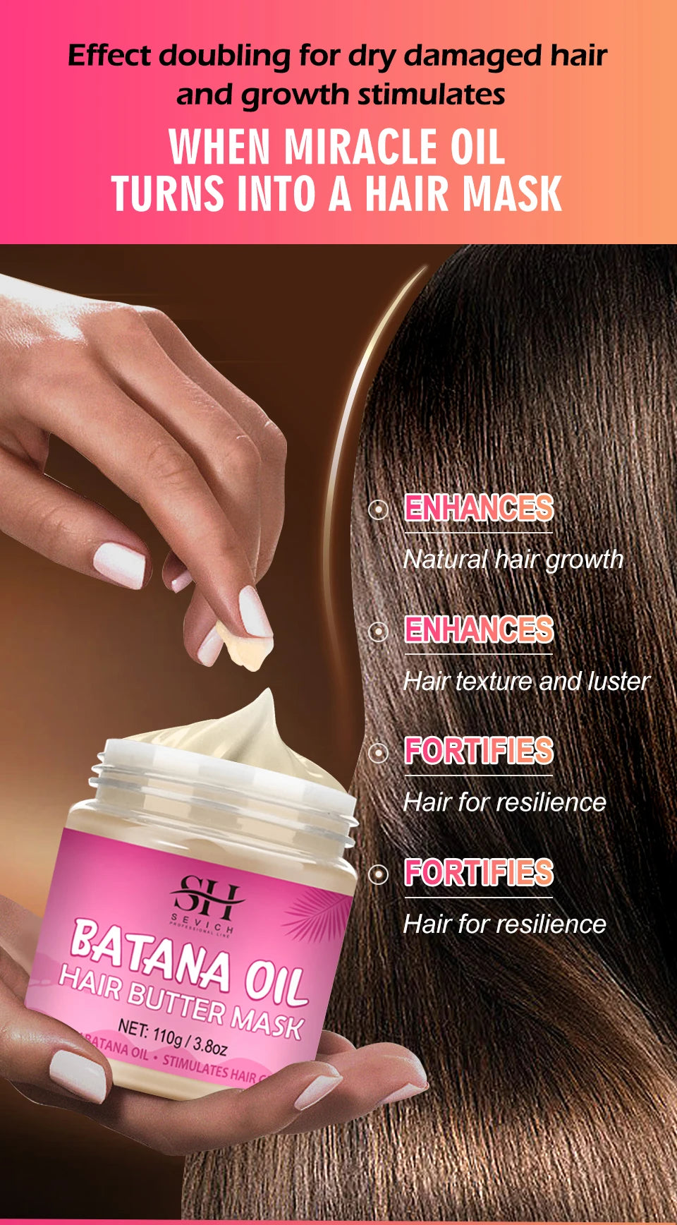 Africa Batana Mask oil Hair Butter Traction Alopecia Anti-break Hair Growth Care Products Moisturize Repair Dry Batana Hair mask