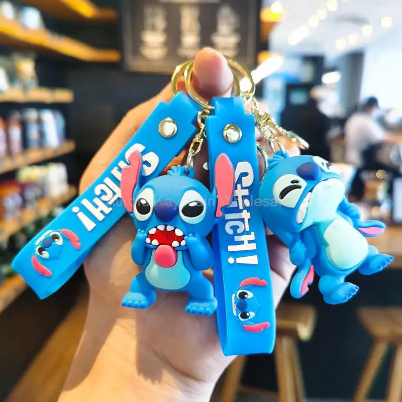 Wholesale Cartoon Anime Disney Keychain Mickey Mouse Minnie Lilo & Stitch New Keyring Key Chain Car Pendant Kids Toys Gifts