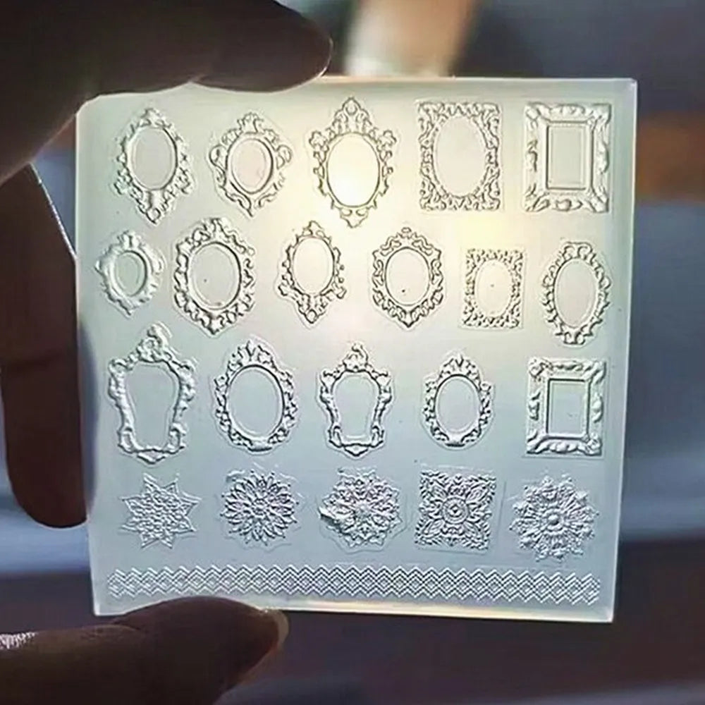 1pc Sweater Knitting Lace 3D Acrylic Mold Nail Art Decoration Nails DIY Design Silicone  Nail Art Template Nail  Mold