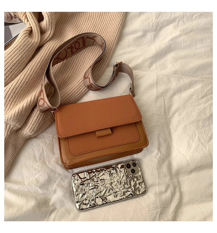 Wide Straps Shoulder Bag Flap Small Crossbody Bags for Women Simple Classic Handbags for Women Sac A Main Femme сумка женская