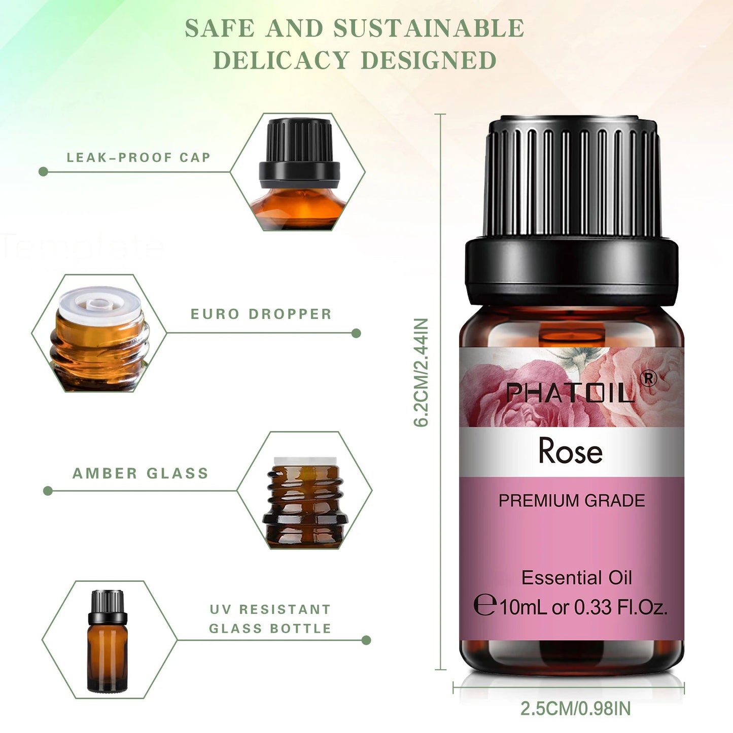 10ml Rose Essential Oils Pure Natural for Diffuser humidifier Aromatherapy Jasmine Vanilla Aroma Oil for Candles Soap Making Viralgem Store
