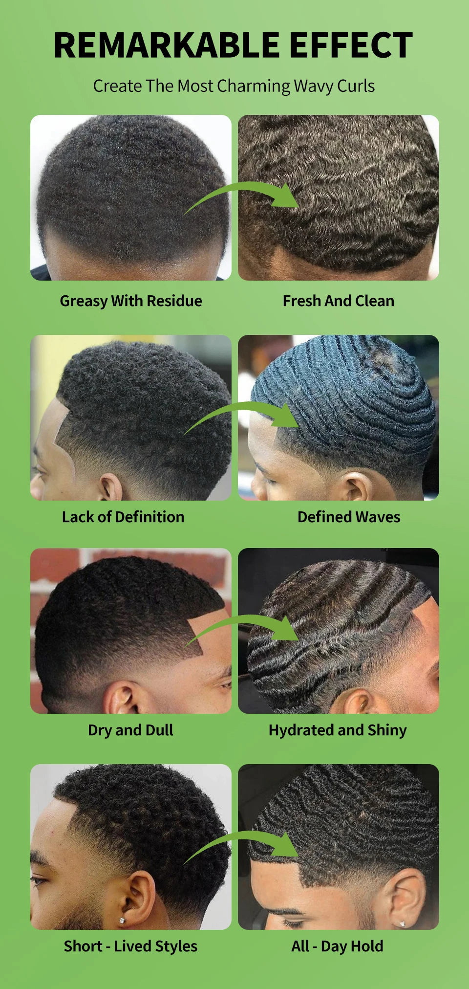 Wave Control Pomade Kit 360 Deep Wave Hair Gel Prevent hair breakage shampoo Sport Wavy Curly Hair Control Gel With Cap Kit Viralgem Store