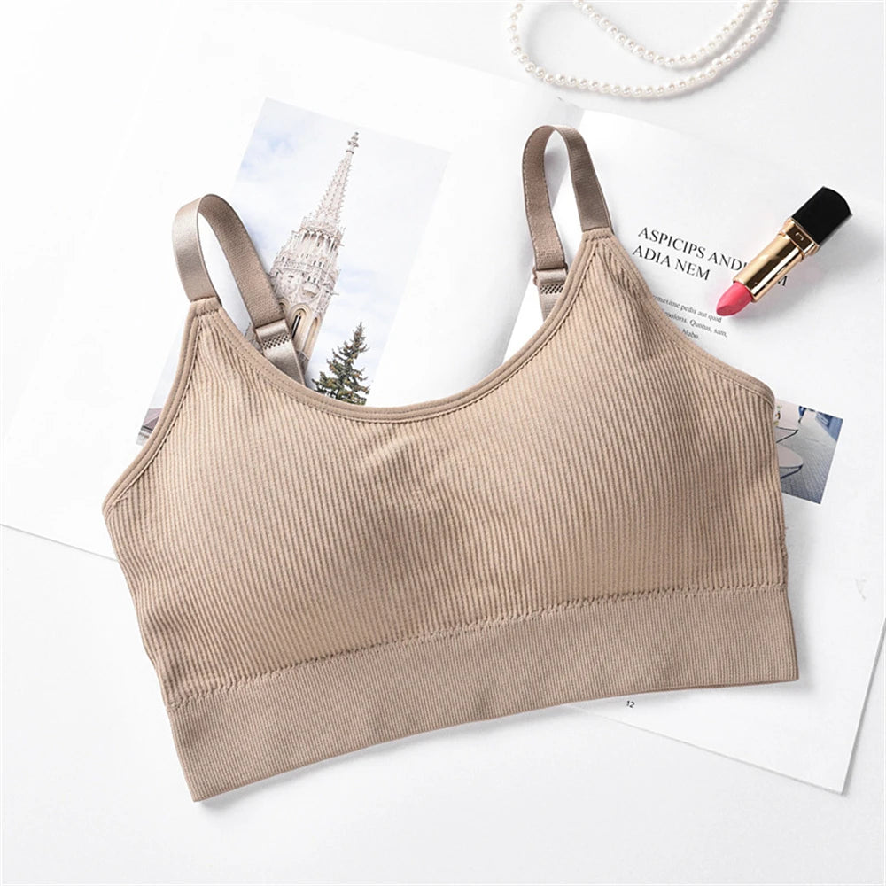 Sports Yoga Top Sexy Wireless Bralette Seamless Women Bra Padded Sleep Tops U-Shaped Back bra Breathable Crop Lingerie Underwear