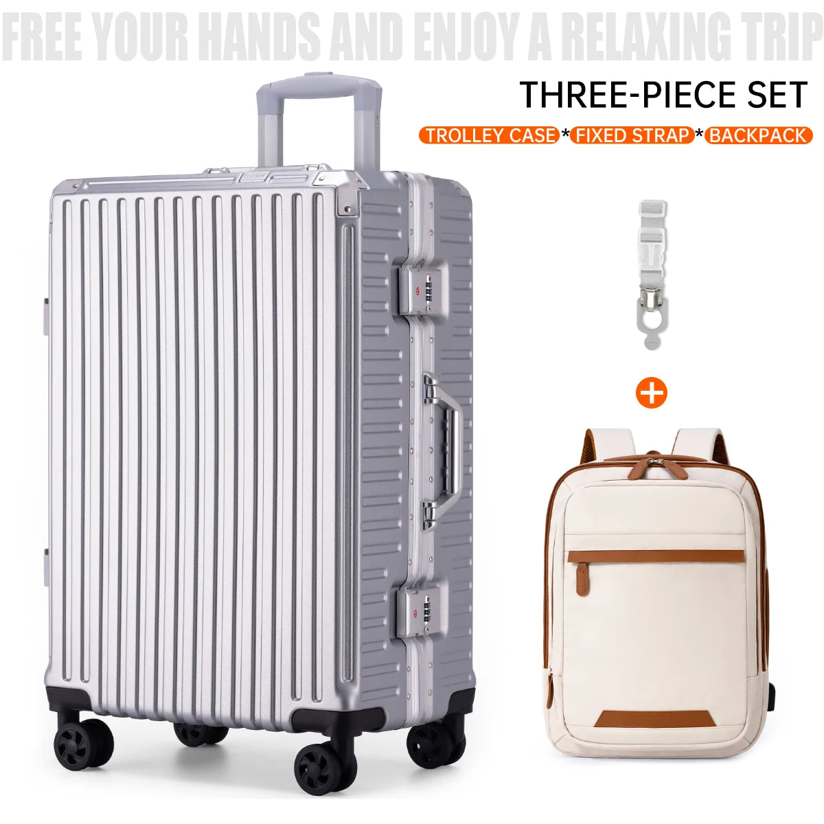 Trolley Luggage 20 24 26 28 Inch Aluminum Frame Rolling Luggage Case USB Travel Suitcase on Wheels Combination Lock Carry-On Luggage Viralgem Store