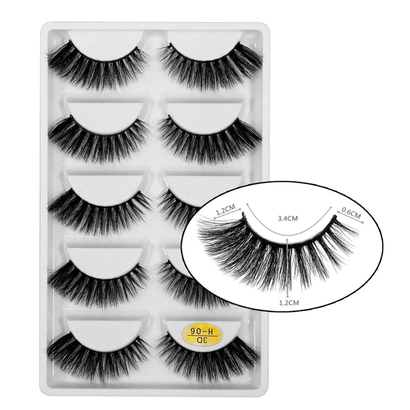 5 Pairs 3D Mink False Eyelashes h13, Soft Eyelash Extension Natural Eyelashes makeup Lashes Wholesale G800, G806 Viralgem Store