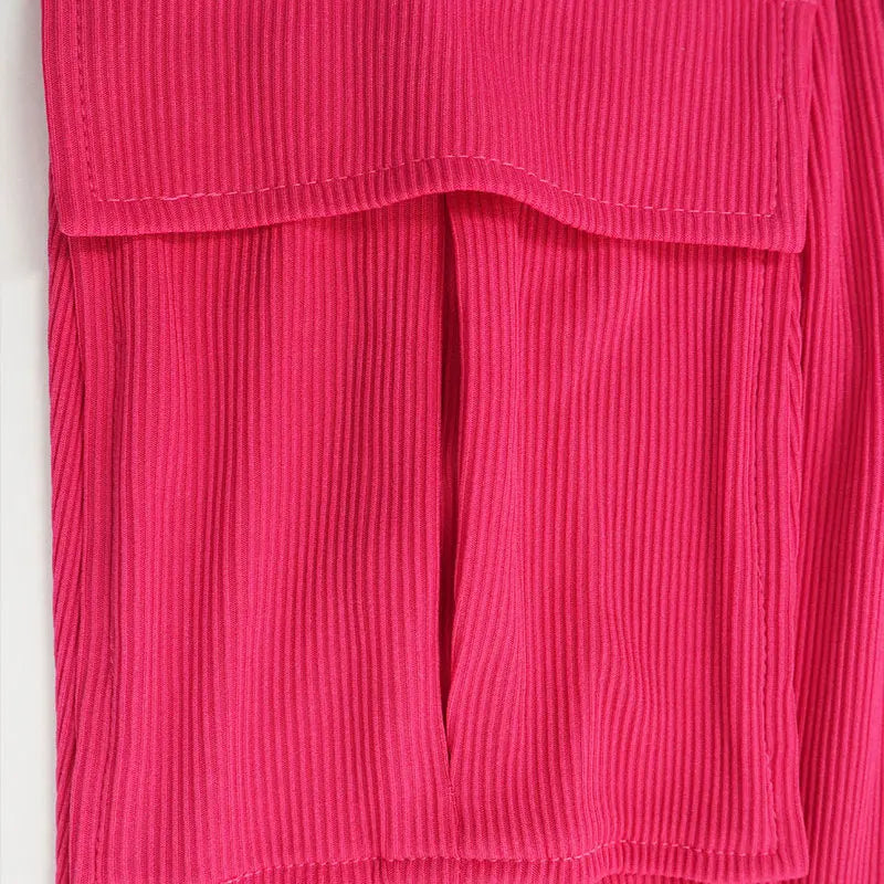 Spring New Women's Jumpsuits Sexy Sweet Pink Hollow Out Jumpsuit Streetwear Fashion Pockets Short Sleeve Female Elegant Rompers Viralgem Store