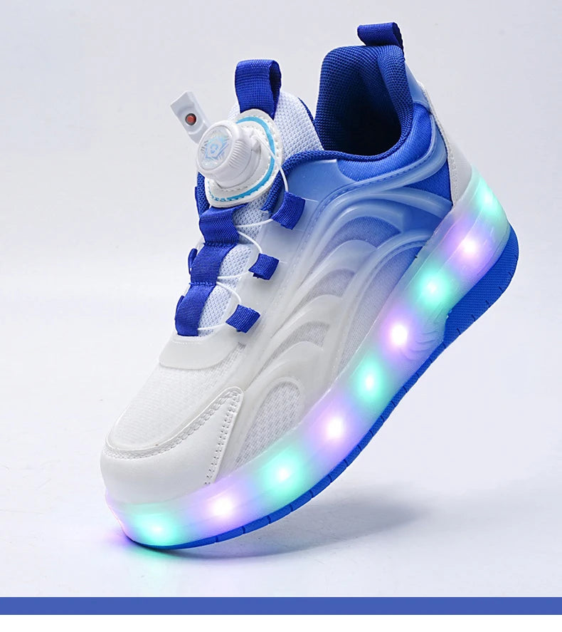 Two Wheels Children's Led Light Roller Skate Shoes For Kids Boys Girls Glowing Sports Luminous Sneakers Skateboard USB Charging Viralgem Store