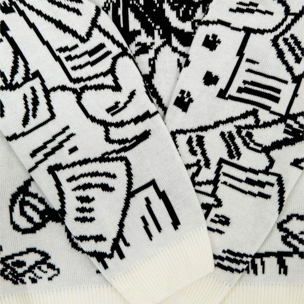 Vintage Cartoon Knitted Sweaters Men Casual Oversized Fashion Women Streetwear Tops Harajuku Pullover Y2k Aesthetic Clothes Goth