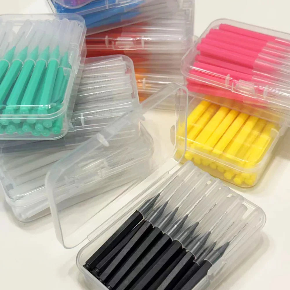 30pcsInterdental Brushes Dental Brush Between Teeth For Dental Orthodontic Clean Between Teeth Cleaning Tools Soft Micro Brushes