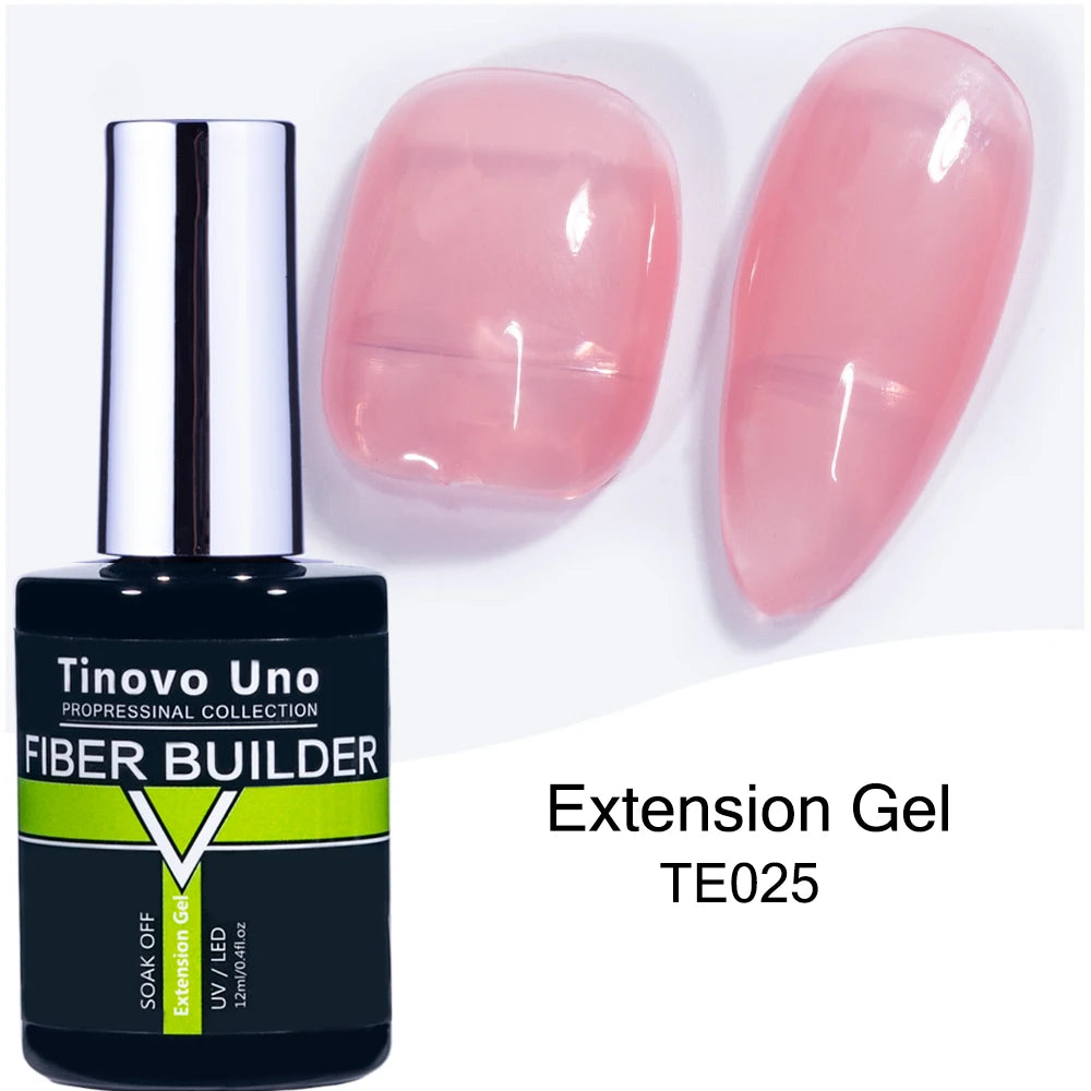 Tinovo Uno 41 Colors Builder Nail Gel in A Bottle Fiber Gel for Extensions Semi Permanent UV Building Poly Acrylic Nails Liquid