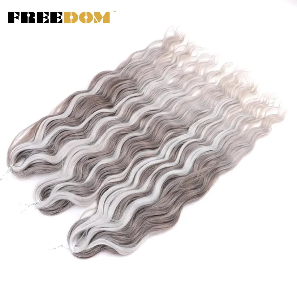 Synthetic Loose Deep Wave Braiding Hair Extensions 24 Inch Deep Curly Twist Crochet Braid Hair Ombre Blonde Brown Anna Hair