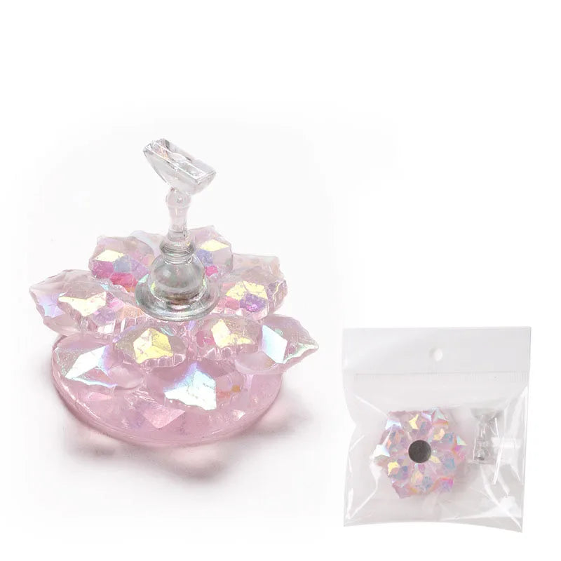 Acrylic nail practice stand, magnetic nail tip art display stand, nail enhancement tool with reusable adhesive putty clay, used