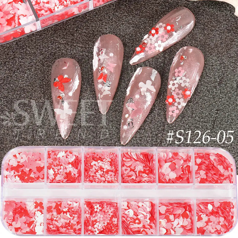 12 Grids Opal Dream Crystal Sequins Nail Flake Galaxy Iridescent Aurora 3D Paillette for Winter Autumn Manicure Decoration SWYFH Viralgem Store