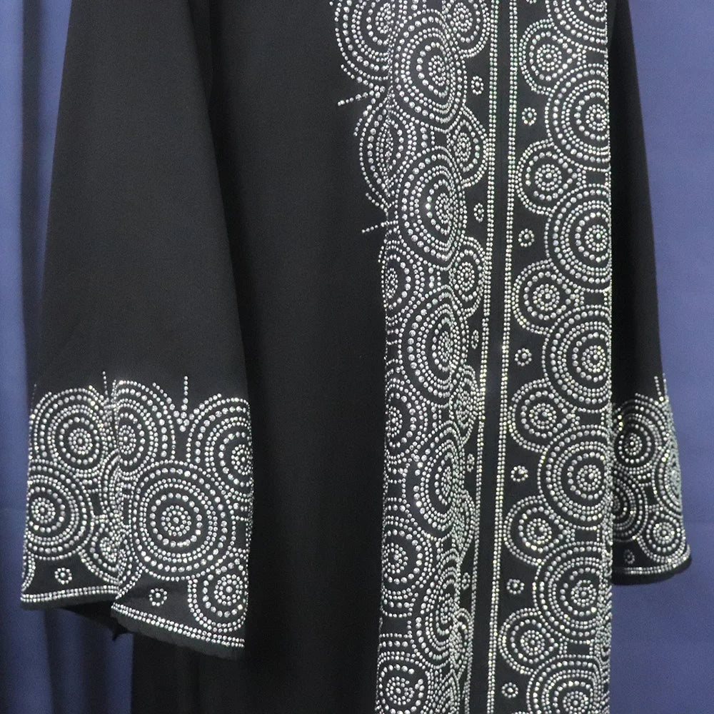 Africa women's dress luxury robe dress loose fashion V-neck diamond long sleeve Viralgem Store