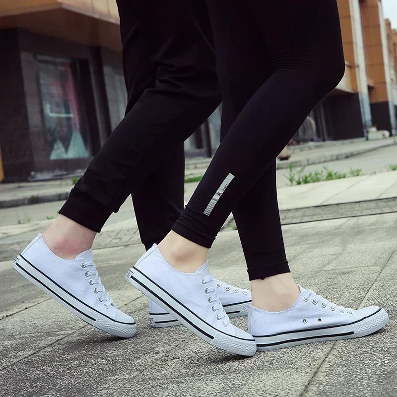 Student Running Solid ShoesWomen Vulcanized Ladies Lace-up Casual Breathable Walking Canvas Sneakers Spring Summer New Style Men