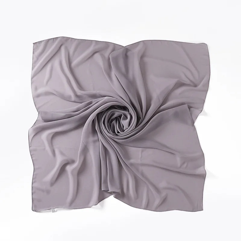 90*90CM Headwrap Heavy Chiffon Square Scarf Muslim Hijabs Women Underscarf Fashion Casual Plain Color Hijab