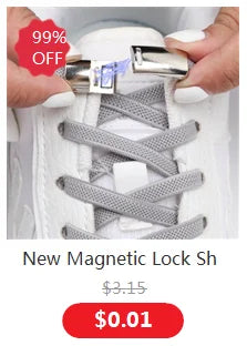 1Pair No Tie Shoelace Elastic Shoelaces Leisure Sneakers Quick Flat Shoelaces Lazy Shoe Laces Nice Buckle Kids and Adult Unisex