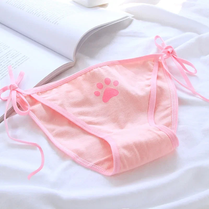 SP&CITY Young Girls Student Cute Underwear Women Japan Lace Up Cotton Panties Funny Hollow Out Seamless Briefs Female Lingerie