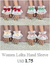 Steampunk Lolita Hand Sleeve Wrist Cuffs Ruffled Floral Lace Elastic Bracelet XX9D Viralgem Store