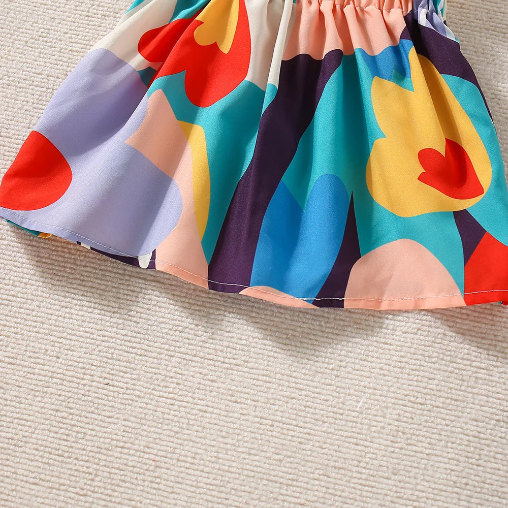 2PCS Summer New Girl Flower Strap Top+Shorts Two Piece Set Suitable for 0-3 Year Old Babies Viralgem Store