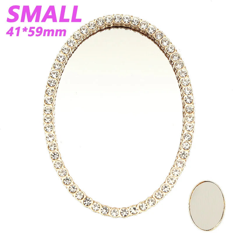 2pcs Round Mini Cute Love Heart Make Up Mirror For Mobile Phone Accessories Self-Adhesive Sticker DIY Phone Decoration Crafts Viralgem Store