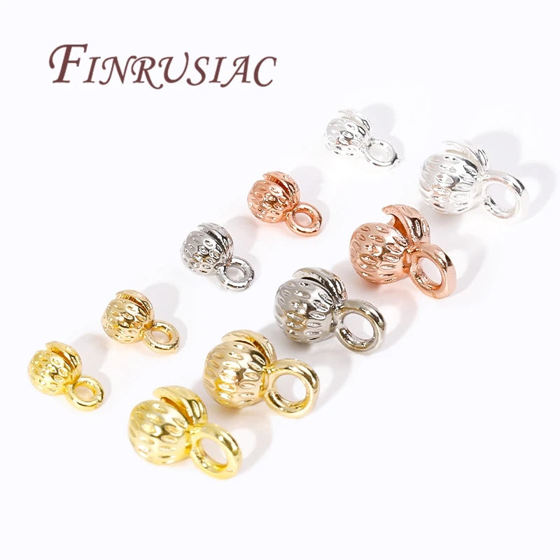 4/5.5MM Brass Cord Ends 18K Gold Plated Clam Shell Bead Tip Ball Chain Crimp Findings For DIY Beading Jewellery Making Supplies