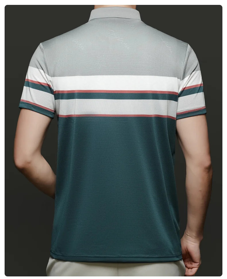 Top Grade Summer Brand Polo Shirts For Men Designer Summer Stripped Luxury Short Sleeve Slim Casual Tops Fashions Men Clothes Viralgem Store