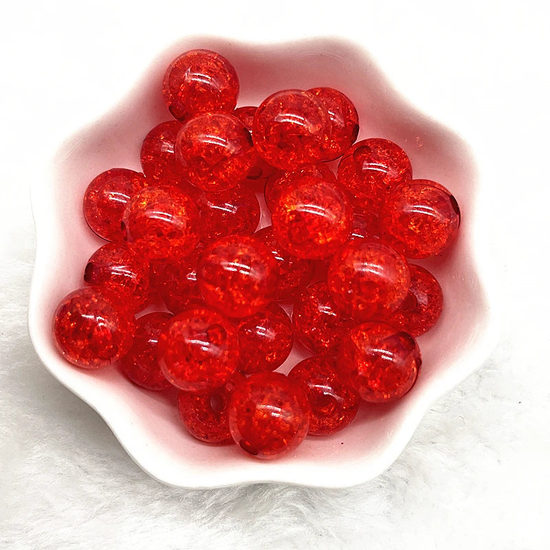 20pcs 12mm Round Acrylic Crackle Beads Loose Spacer Beads for Jewelry Making Diy Handmade Bracelets Accessories Viralgem Store