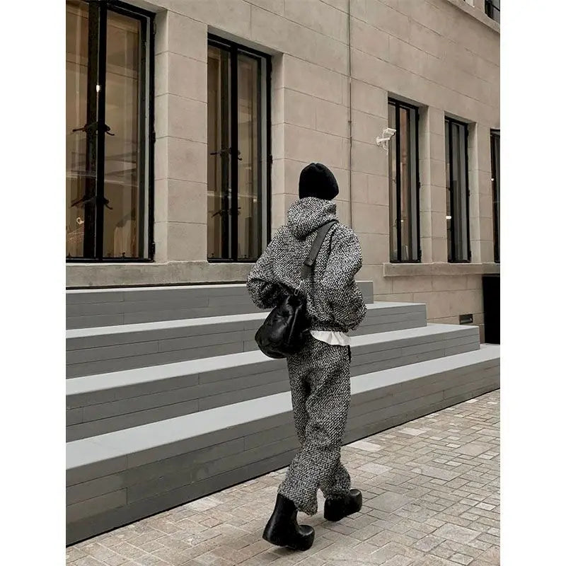 Streetwear Hooded Sweatshirts and Straight Pants Sets Women Harajuku Gothic Hoodies Men Korean Matching Sets Y2k K Pop Clothes