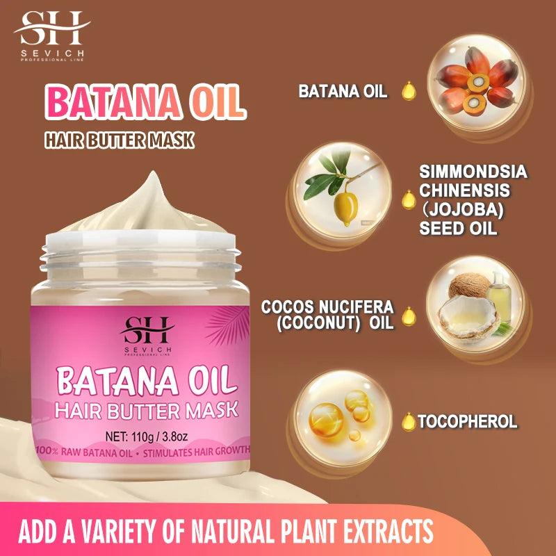 Africa Batana Mask oil Hair Butter Traction Alopecia Anti-break Hair Growth Care Products Moisturize Repair Dry Batana Hair mask