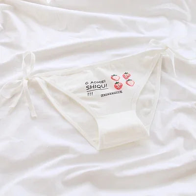 SP&CITY Young Girls Student Cute Underwear Women Japan Lace Up Cotton Panties Funny Hollow Out Seamless Briefs Female Lingerie