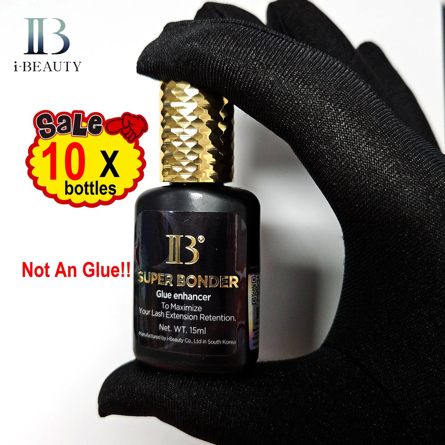 10 Bottles IB SUPER BONDER Accelerator Eyelash Extensions Primer Adhesive Bonding Lashes Grafting Transparent Curing Liquid