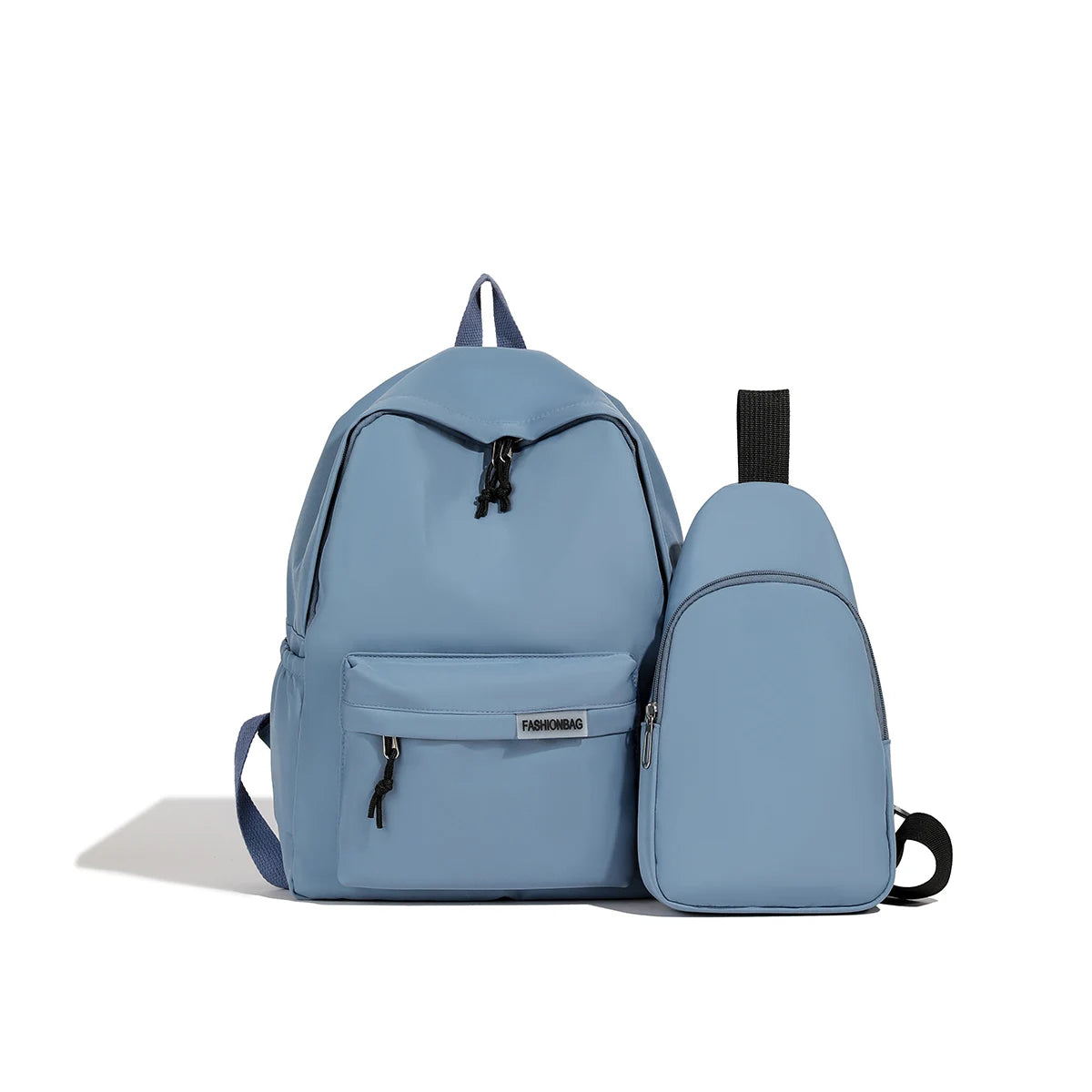 2pcs Bagset back to school Nylon Women Backpack Female Travel Bag  Solid Color Large Capacity School Season Casual Schoolbag