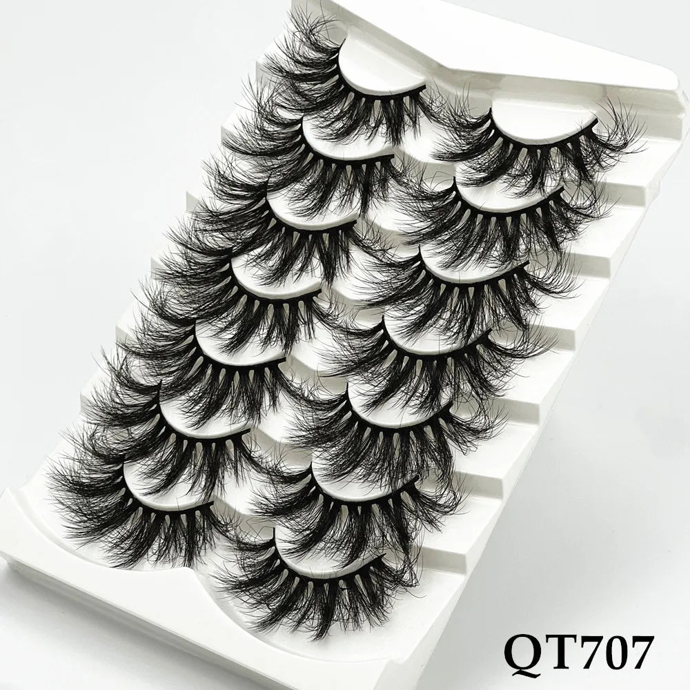 5/7/8 pairs 3D mink Lashes ,soft fluffy natural false eyelashes，individual eyelash extension, makeup tools lashes wholesale