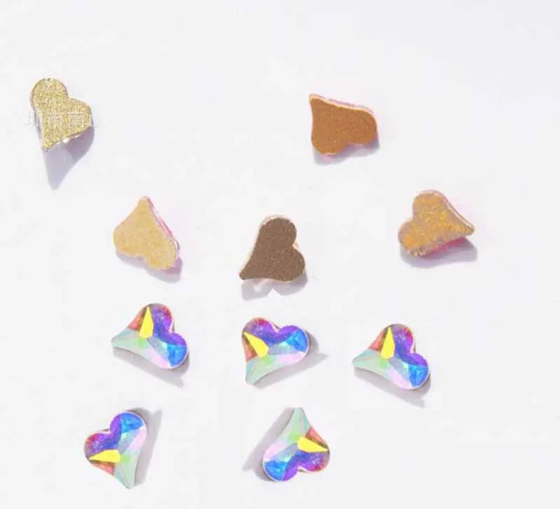 100pcs AB clear Rhinestone 4-10mm Nail Art Shape Top Crystal AB Czech Crystal Rhinestone Flatback Elongated Glass Stones ZZ15244