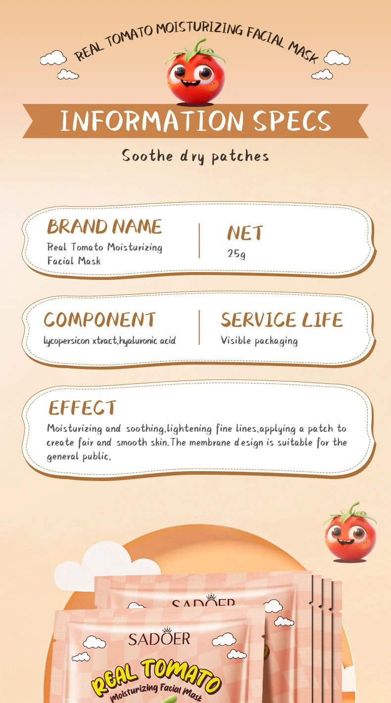 8pcs SADOER Fresh Fruits Face Mask Facial skincare Moisturizing Brightening Firming Hydrating Facial Masks for Face Skin Care Viralgem Store