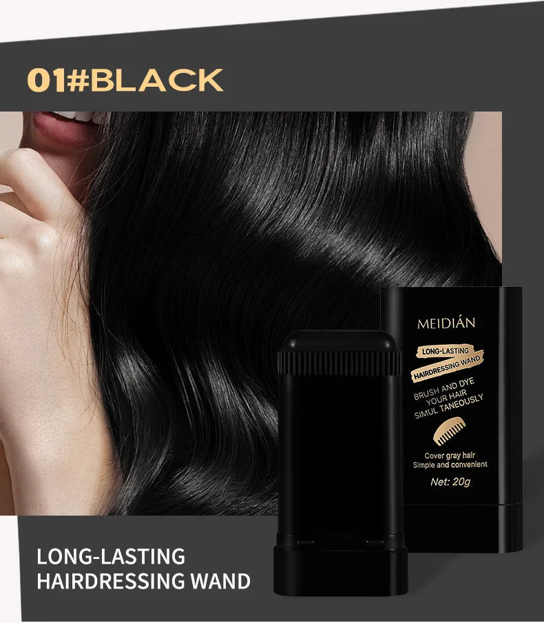 2-in-1 Hair Color Brush & Comb - Instant Gray Coverage, On-The-Go Root Touch Up, Washable Temporary Black Dye for Men/Women Viralgem Store