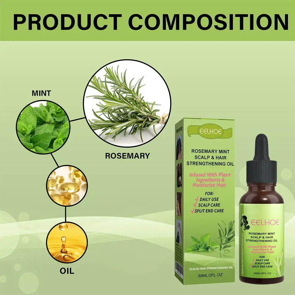 30ml/59ml Batana Rosemary Mint Scalp Hair Strengthening Oil Biotin Essential Oils Nourishing Treatment Split Ends Dry All Types Viralgem Store