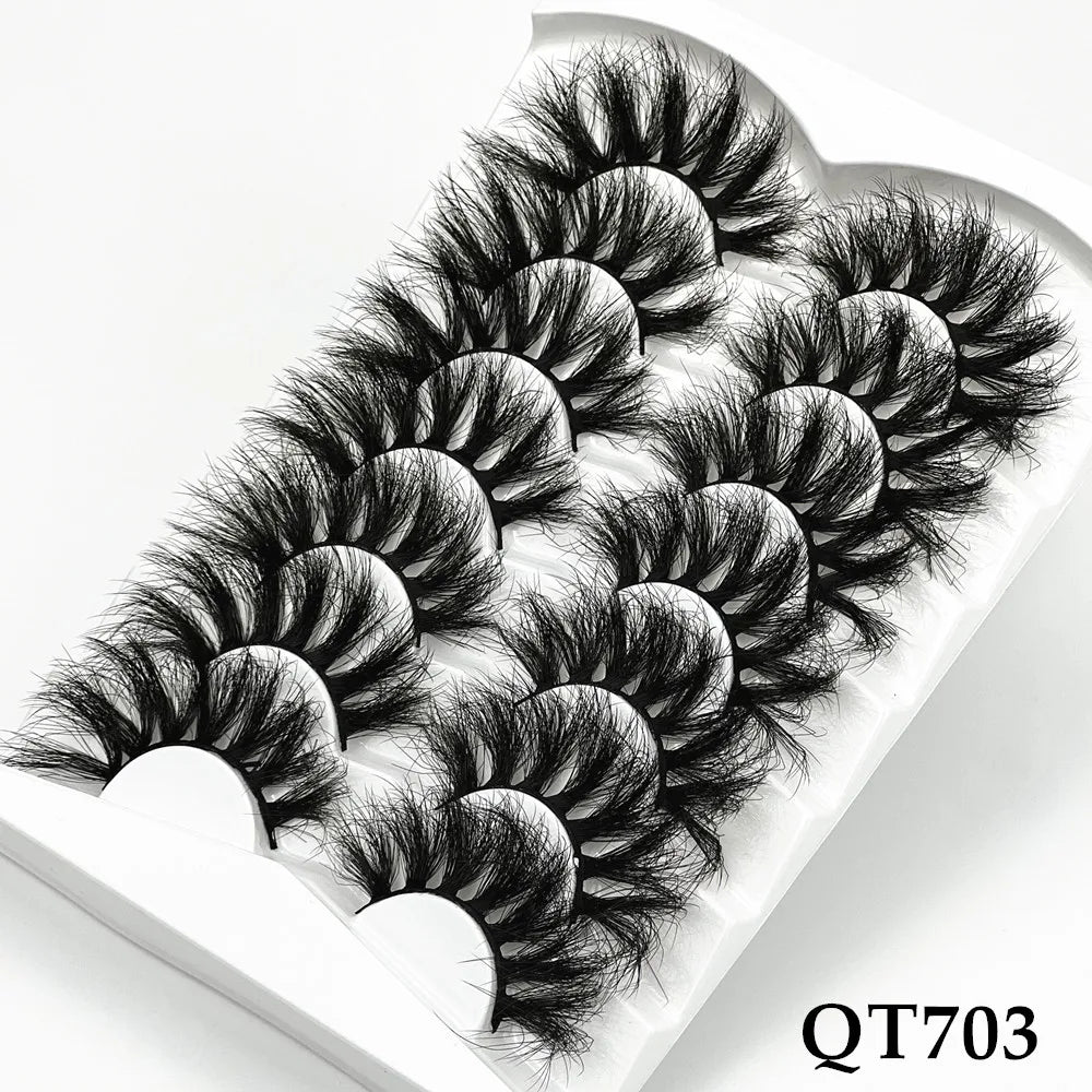 5/7/8 pairs 3D mink Lashes ,soft fluffy natural false eyelashes，individual eyelash extension, makeup tools lashes wholesale