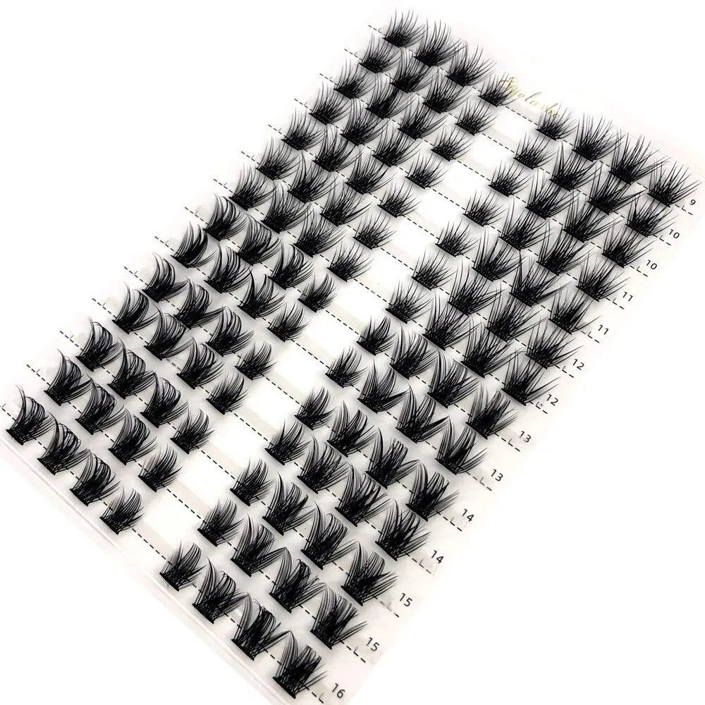 14rows Individual 3D Fluffy False Eyelashes Single Cluster Eyelash Extension Segmented Natural Mink Fox Eye Effect Makeup Lashes