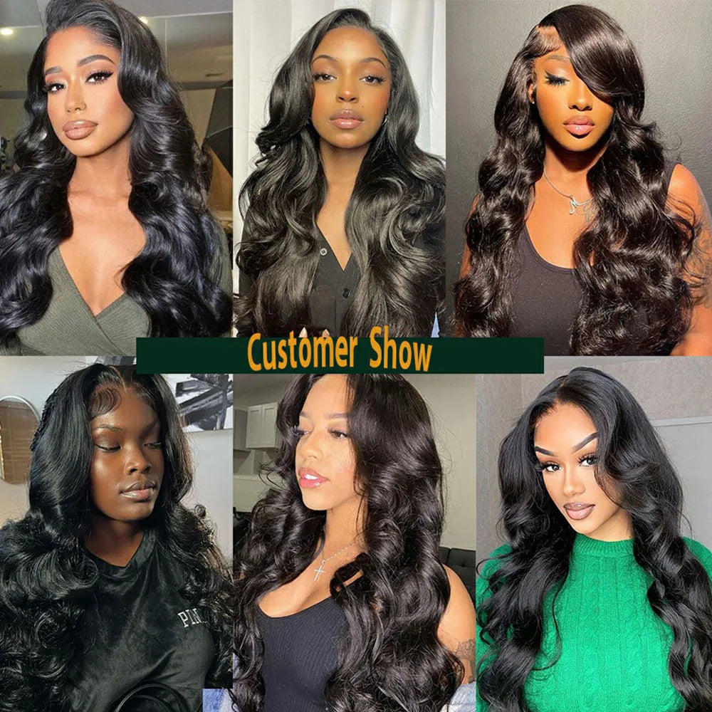 13x4 13X6 Body Wave Transparent Lace Front Wig Bling Hair HD Frontal Wig 180% Density Human Hair 4x4 Lace Closure Wigs For Women