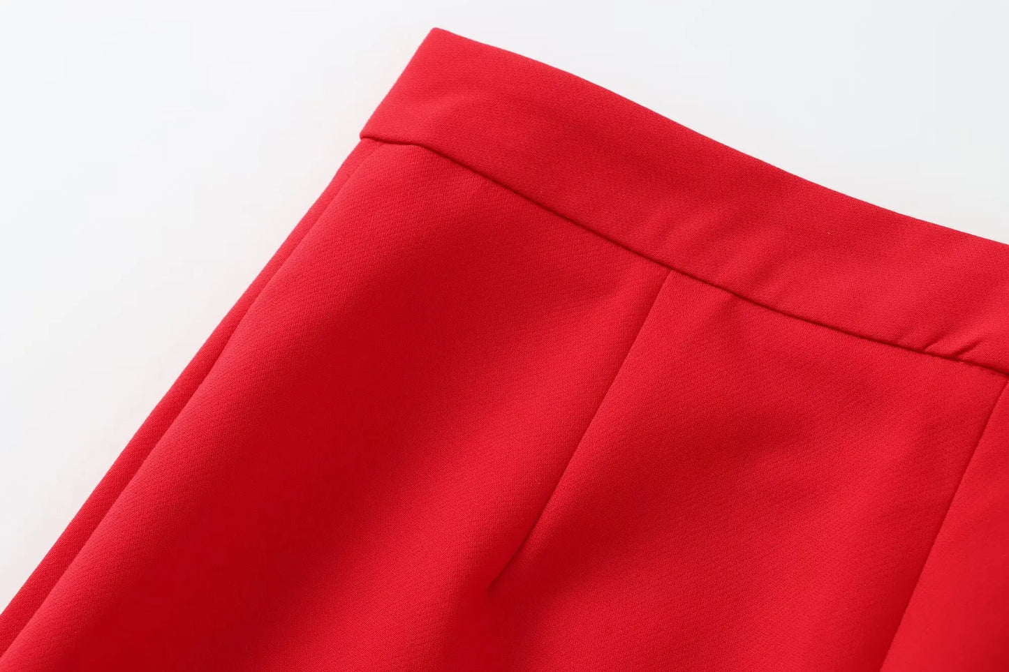 TRAFZA Women Fashion Suits Square Neck Sleeveless Double Breasted Waistcoat Top+Mid-Waist Slit Stralght Pants Female Summer Sets