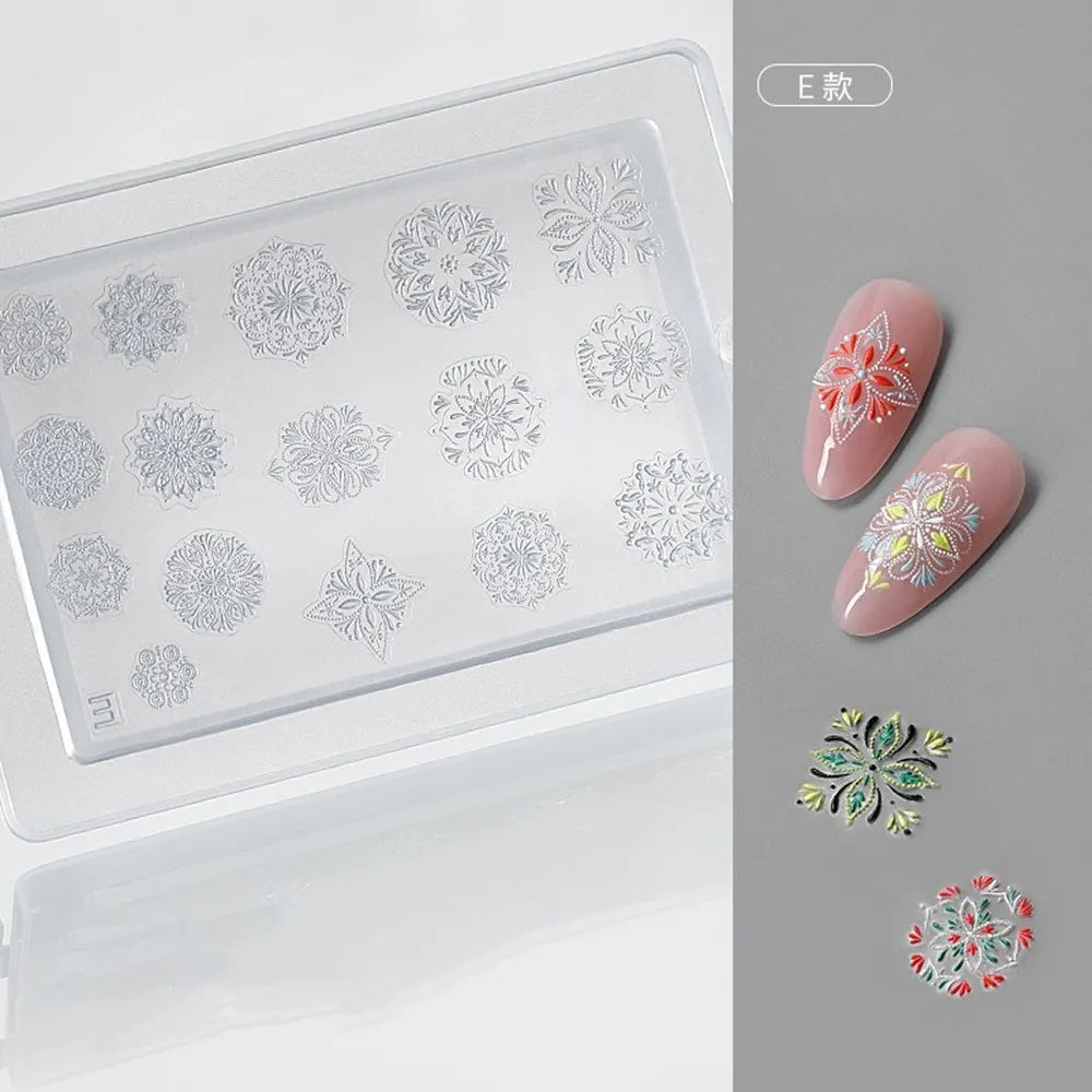 1pc Sweater Knitting Lace 3D Acrylic Mold Nail Art Decoration Nails DIY Design Silicone  Nail Art Template Nail  Mold