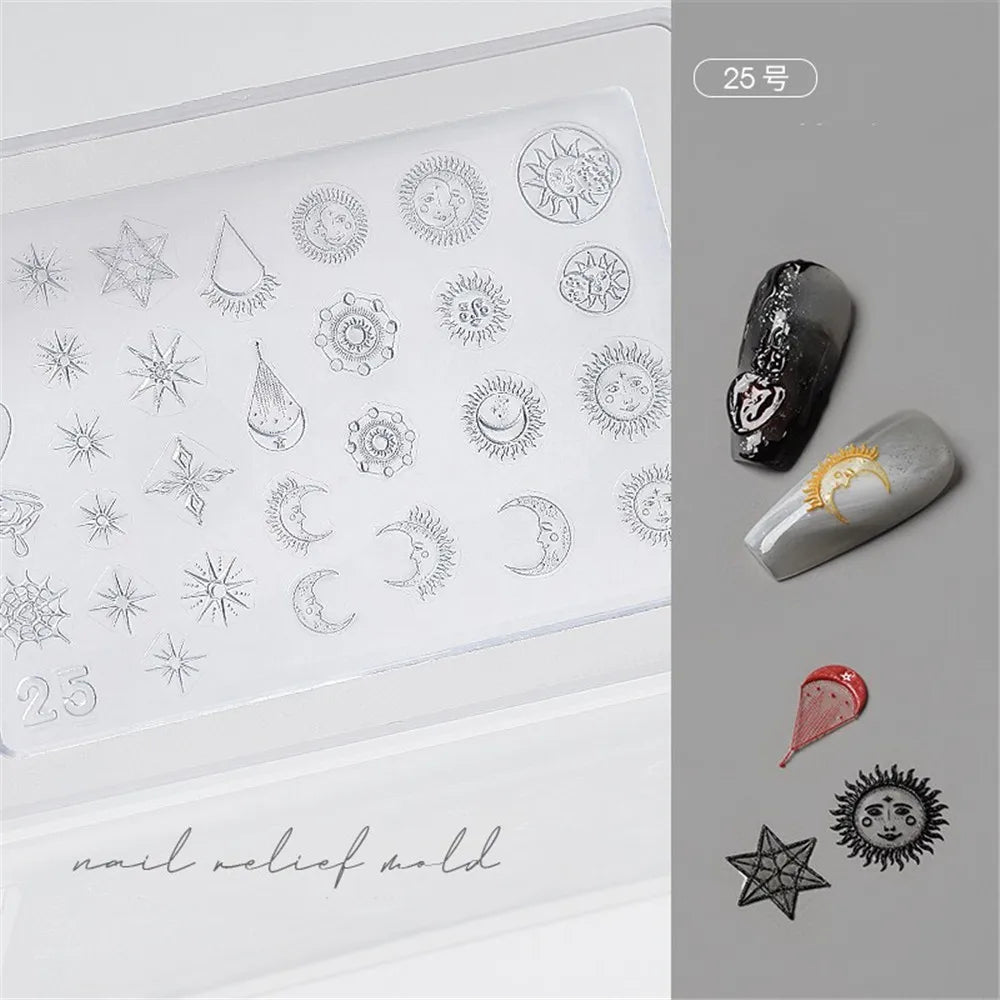 1pc Sweater Knitting Lace 3D Acrylic Mold Nail Art Decoration Nails DIY Design Silicone  Nail Art Template Nail  Mold