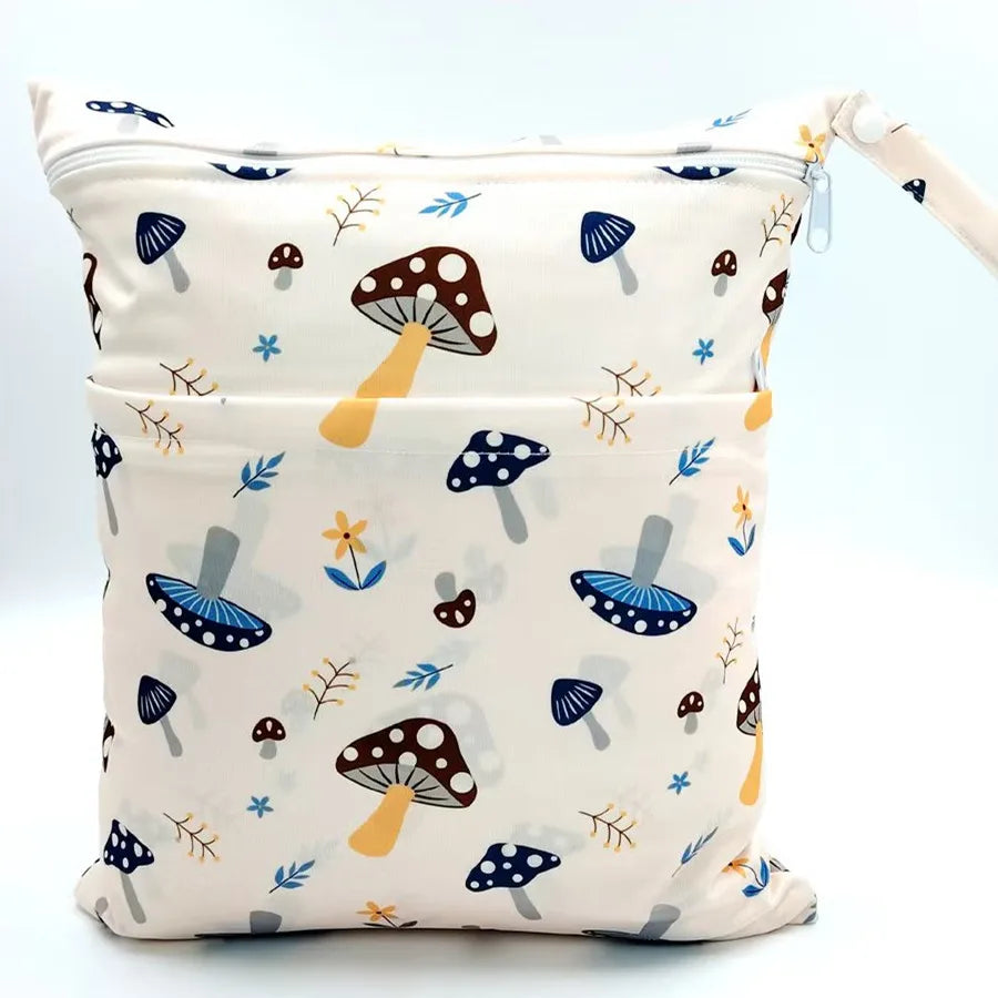 [Sigzagor] Wet Dry Bag With Two Zippered Baby Diaper Nappy Waterproof Reusable Washable Viralgem Store