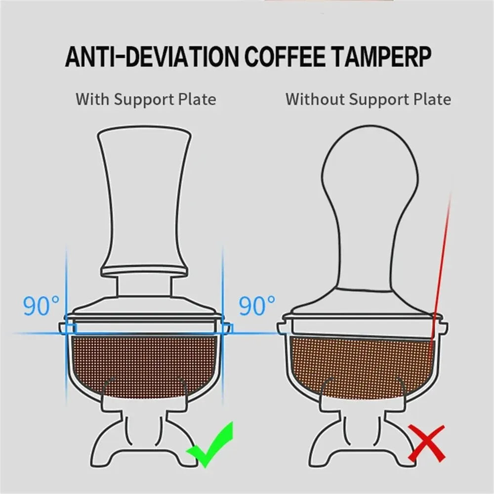 51mm 53mm 58mm Coffee Tampers Spring Loaded Coffee Tamper Ripple Base Aluminum Self Leveling Espresso Tamper Coffee Tamper Kit